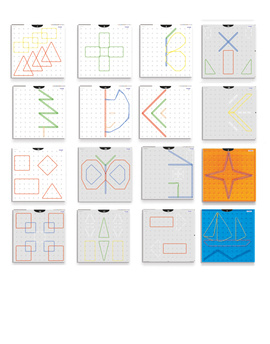 Zestaw 6 transparentnych tablic - Geoboard 23cm Miniland