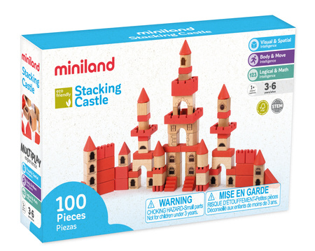 Drewniane Klocki Zamek 100 el. Miniland